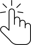 Hand, die auf Button zeigt