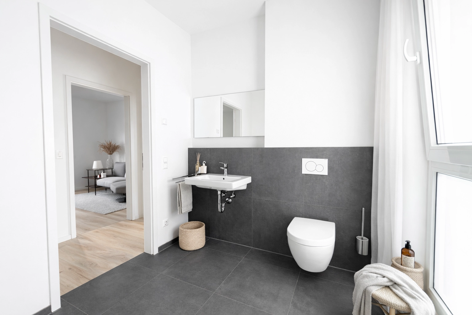 Nachher-Ansicht des Badezimmers der Terrassenwohnung in Dortmund