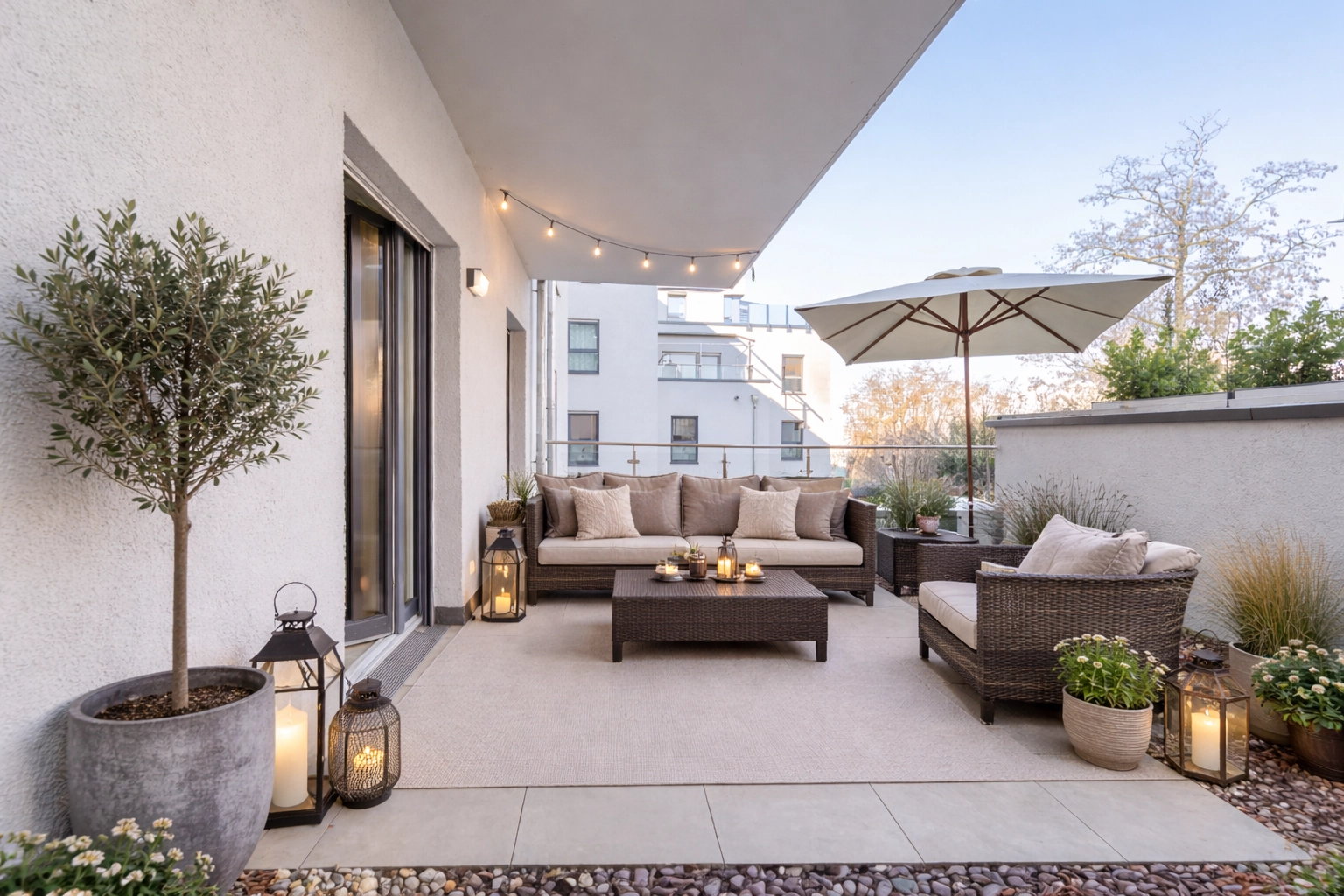 Nachher-Ansicht der Terrasse der Terrassenwohnung in Dortmund